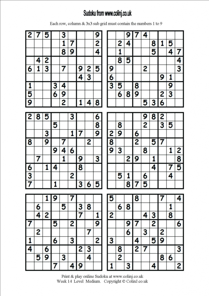 6 Printable Sudoku Printable Sudoku Hard Level 6 Per Page Puzzles | 6 Printable Sudoku