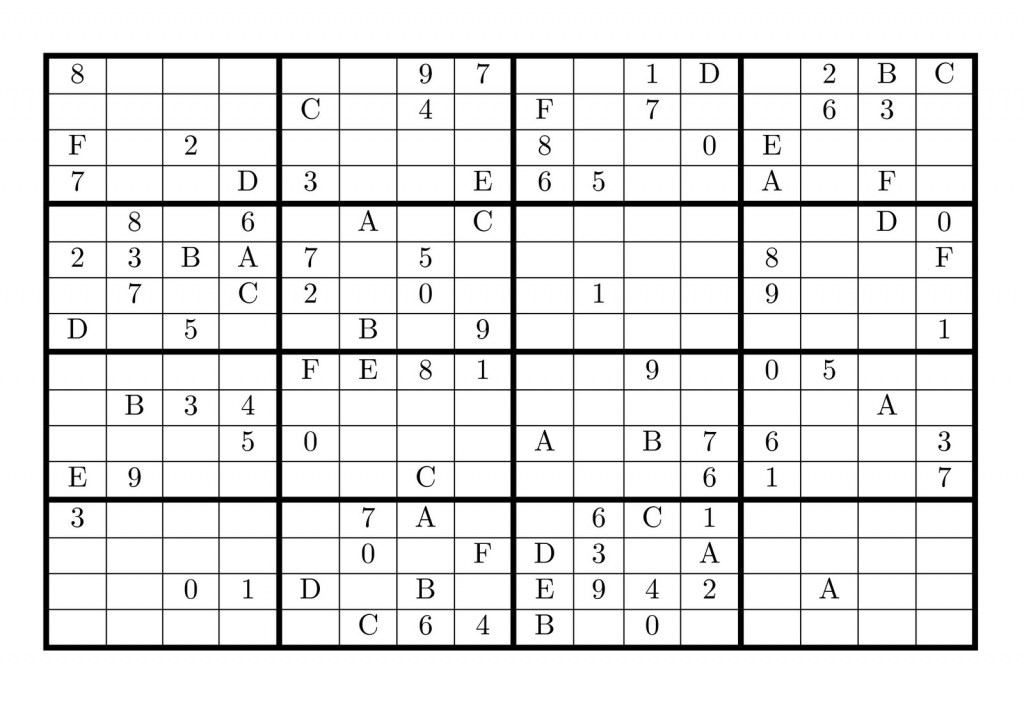 8 Best Photos Of Super Challenger Sudoku 16X16 Print - 16X16 Super | Printable Super Sudoku 16X16