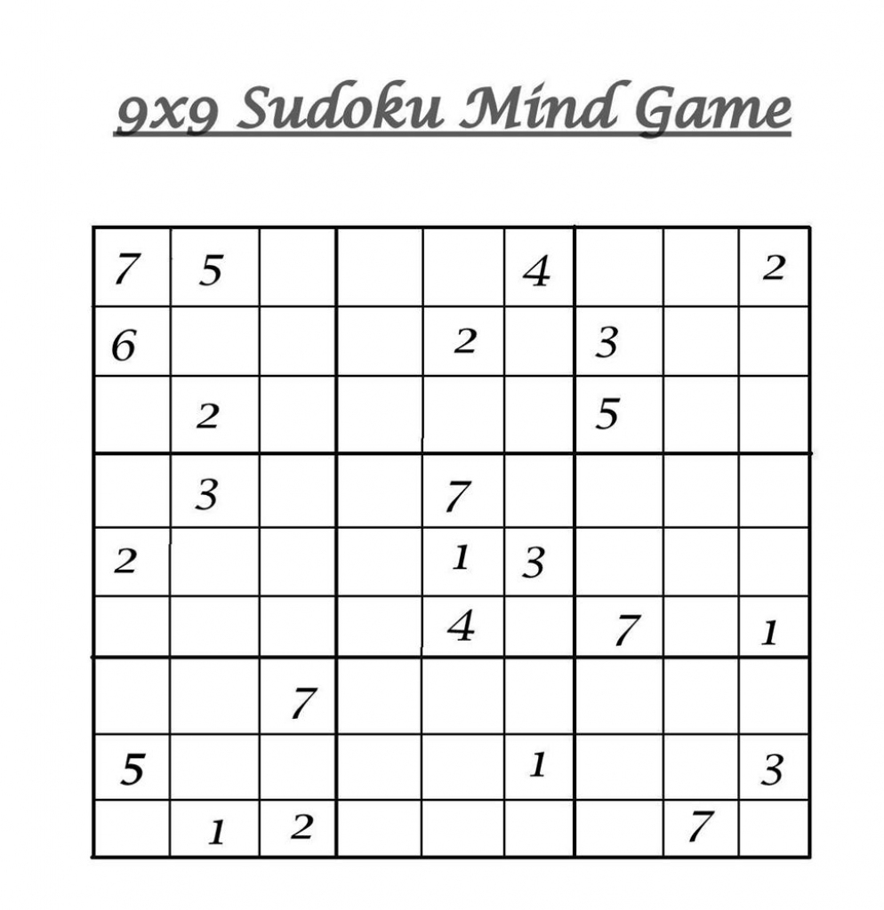 9X9 Sudoku 9 | Free Printable Sudoku 9X9