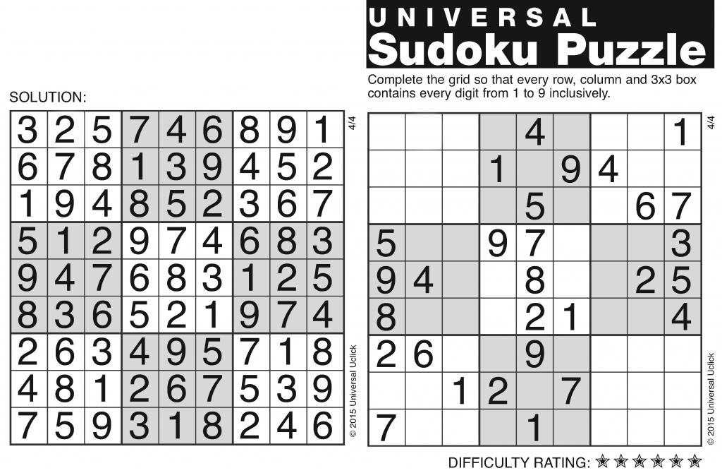 Andrews Mcmeel Syndication - Home | Printable Sudoku And Solutions