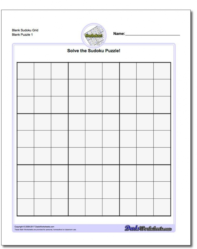 Blank Sudoku Grid | Math Worksheets | Sudoku Puzzles, Math | Printable Blank Sudoku Pdf