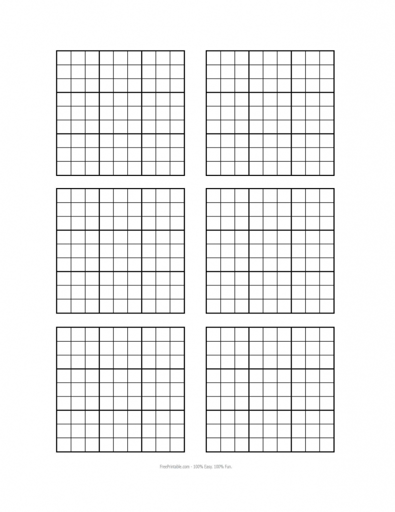 Blank Sudoku Grid - Under.bergdorfbib.co | Printable Blank Sudoku 6 Per Page