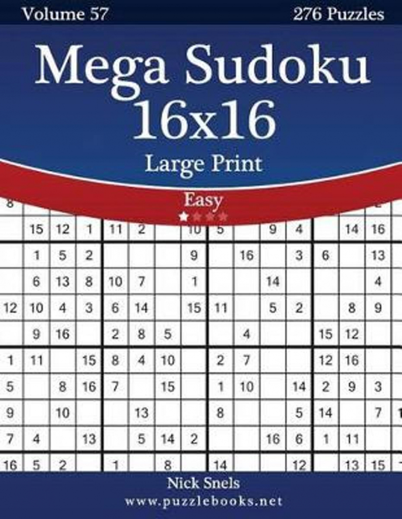 Bol | Mega Sudoku 16X16 Large Print - Easy - Volume 57 - 276 | Printable Sudoku 16*16