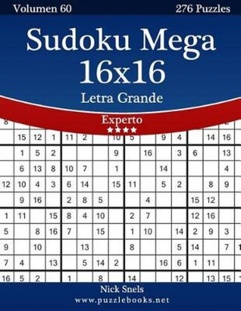 Bol | Sudoku Mega 16X16 Impresiones Con Letra Grande - Experto | Printable Mega Sudoku 16X16