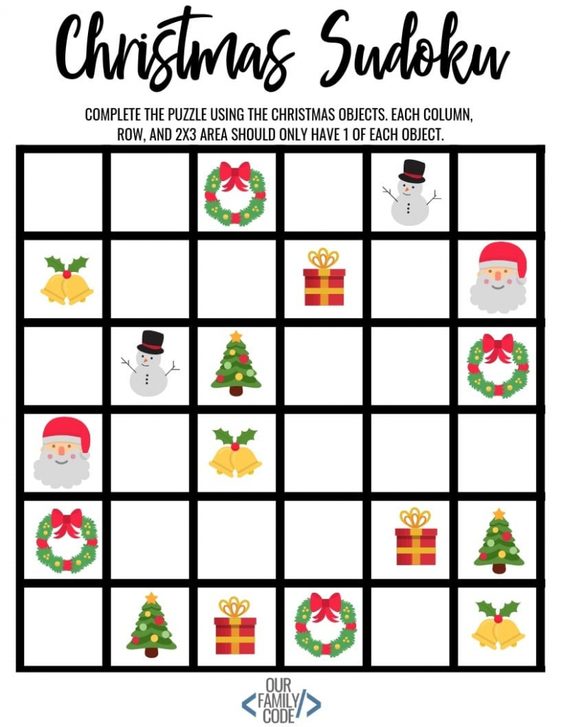 Christmas Sudoku Logical Reasoning Activity For Kids | Printable Christmas Sudoku Puzzles