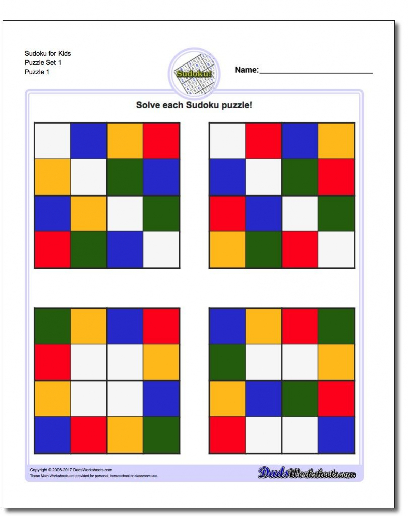 Color Sudoku For Kids | Math Worksheets | 교육 | Printable Color Sudoku