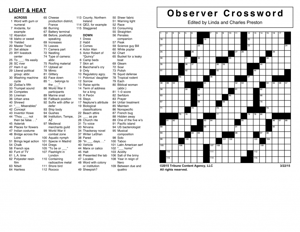 Crosswords Archives | Tribune Content Agency | Printable Sudoku Chicago Tribune