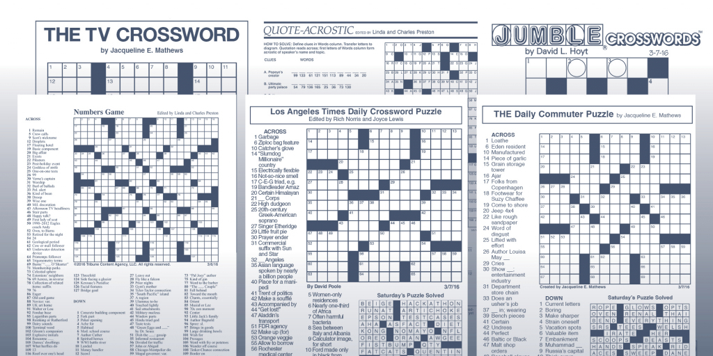 Crosswords Archives | Tribune Content Agency | Printable Sudoku Chicago Tribune