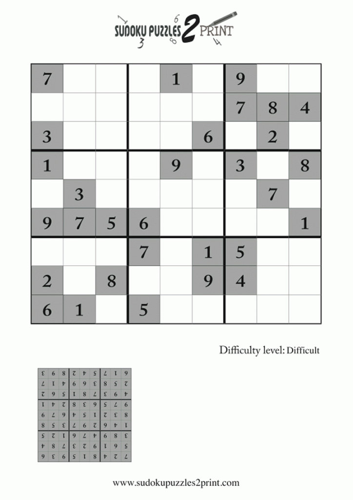 Difficult Sudoku Puzzle To Print 2 | Printable Sudoku Level 2