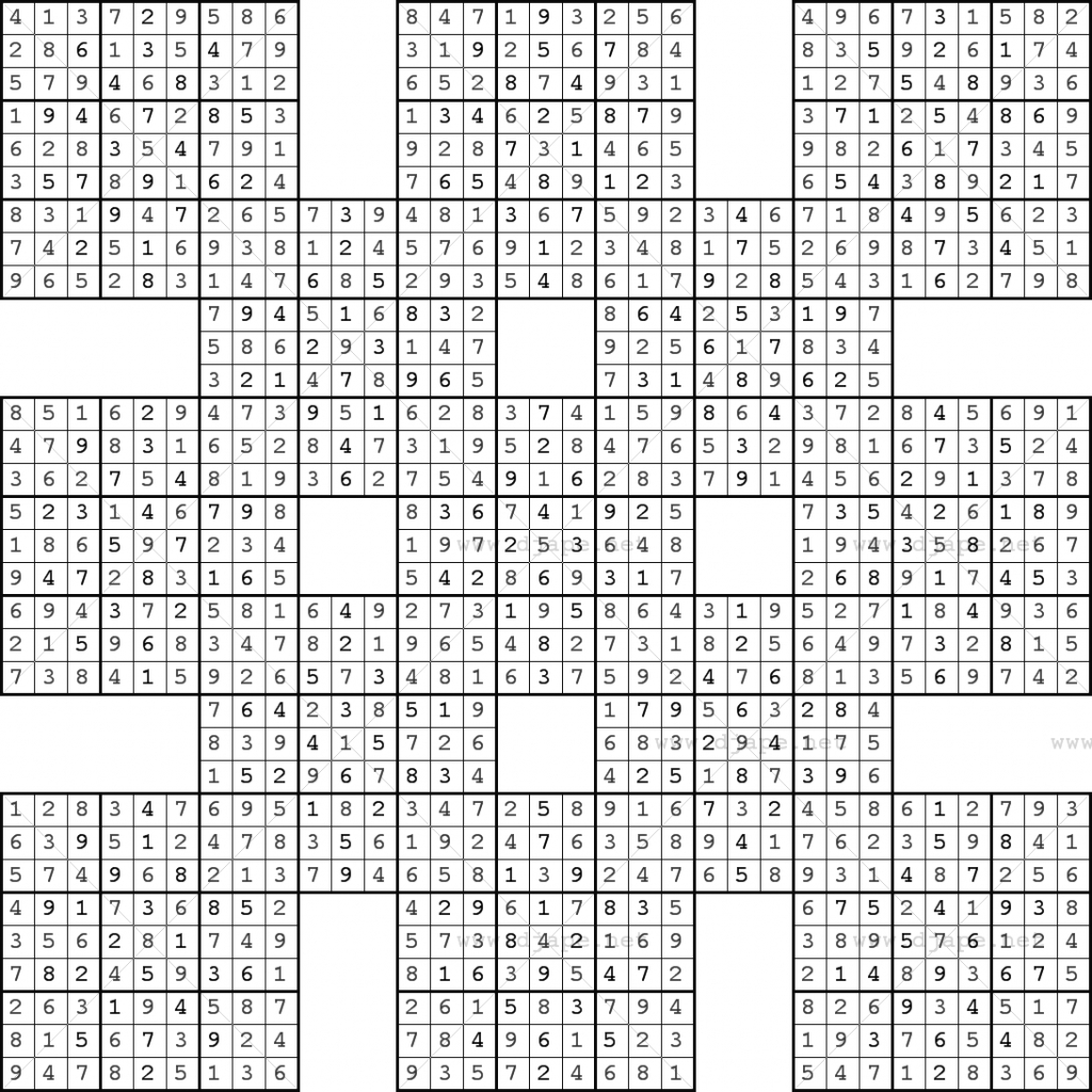 Double Harakiri Sudoku X | Printable Double Sudoku