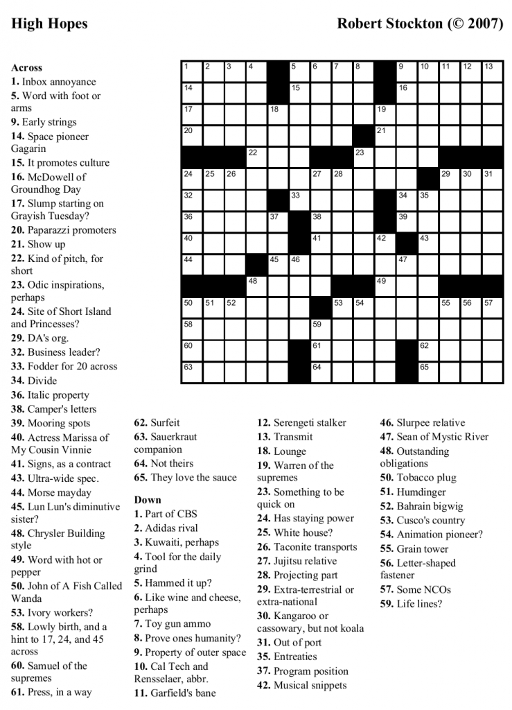 Easy Printable Crossword Puzzles | Crossword | Printable Crossword | Printable Sudoku And Word Search Puzzles