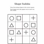 Easy Shapes Sudoku For Kindergarteners | Sudoku Activity Worksheets | 4 Sudoku Printable