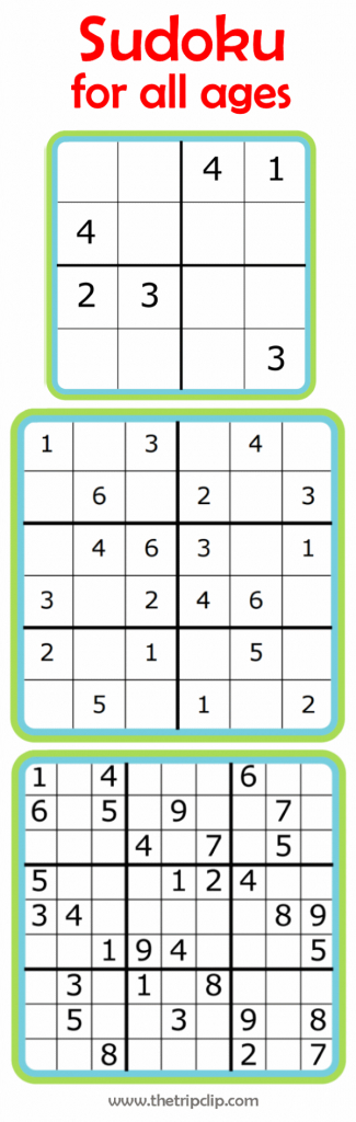 Easy Sudoku For Kids - 4X4, 6X6, 9X9 | Sudoku Printable Pdf 4X4