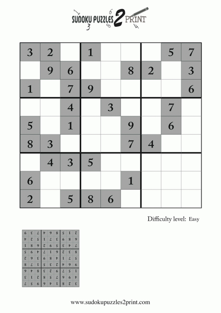 Easy Sudoku Puzzle To Print 1 | Sudoku Printables 1-4
