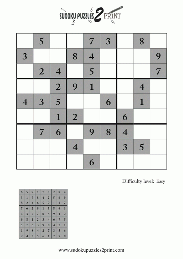 Easy Sudoku Puzzle To Print 6 | 6 Printable Sudoku