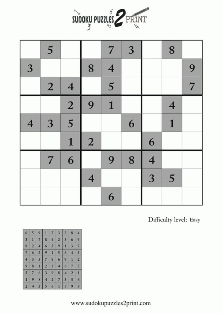 easy sudoku puzzles printable free