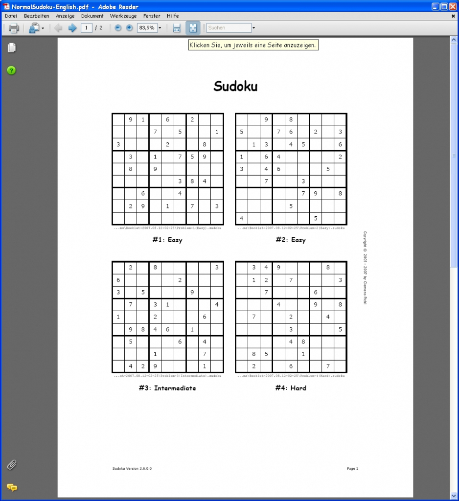 Example Booklet | Printable Sudoku Books Pdf