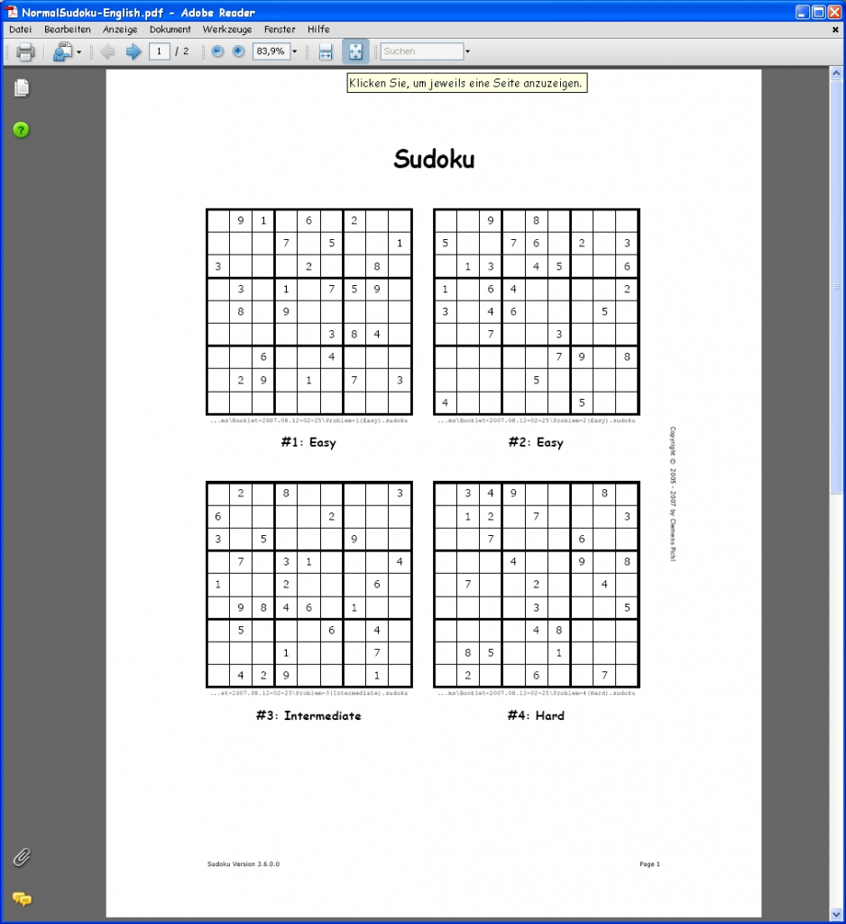 free printable sudoku books