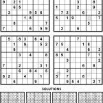 Four Sudoku Puzzles Of Comfortable (Easy, Yet Not Very Easy) Level | Large Printable Sudoku Grid