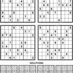 Four Sudoku Puzzles Of Comfortable (Easy, Yet Not Very Easy) Level | Printable Large Sudoku Puzzles