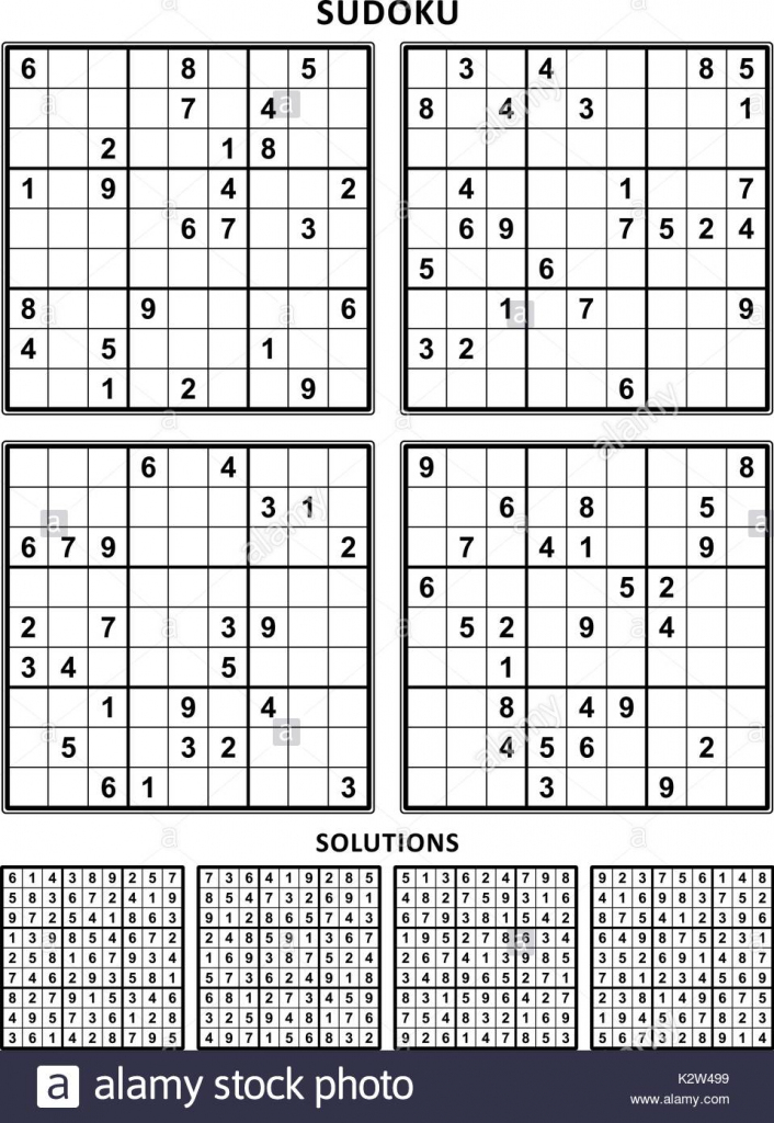 Four Sudoku Puzzles Of Comfortable (Easy, Yet Not Very Easy) Level | Printable Sudoku Easy Level