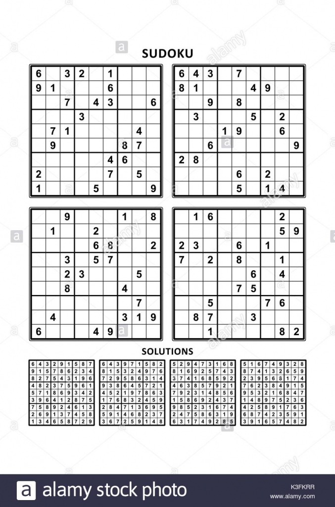 Four Sudoku Puzzles Of Comfortable (Easy, Yet Not Very Easy) Level | Printable Sudoku Level 1