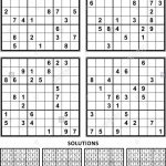 Four Sudoku Puzzles Of Comfortable (Easy, Yet Not Very Easy) Level | Sudoku Printable 4
