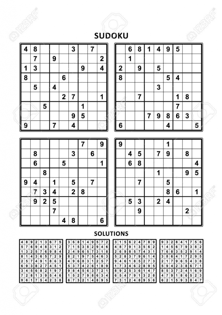 Four Sudoku Puzzles Of Comfortable (Easy, Yet Not Very Easy | Sudoku Printable A4