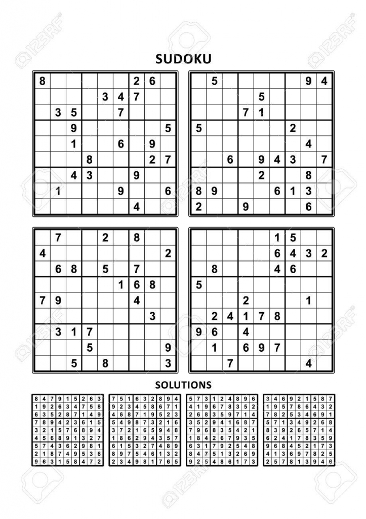Four Sudoku Puzzles Of Comfortable (Easy, Yet Not Very Easy | Sudoku Printable A4