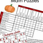 Free} Fun Thanksgiving Math Puzzles For Older Kids | Printables For | Printable Thanksgiving Sudoku