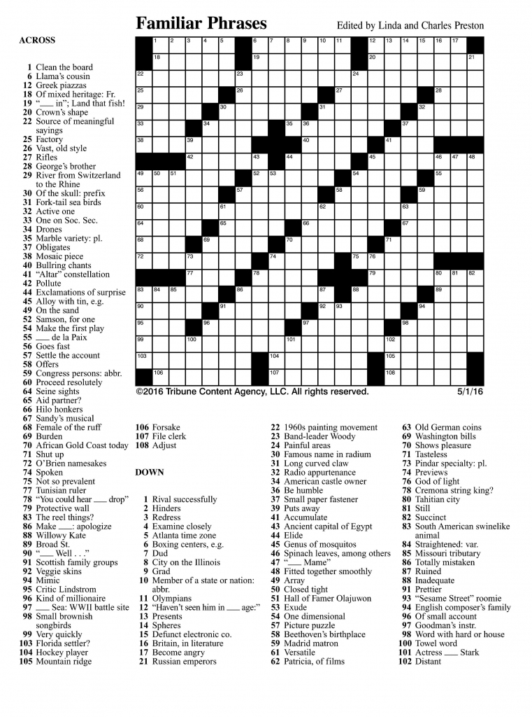 Free Printable Crossword Puzzles For Kids &amp;amp; Adults | Free Printable Sudoku And Crossword Puzzles