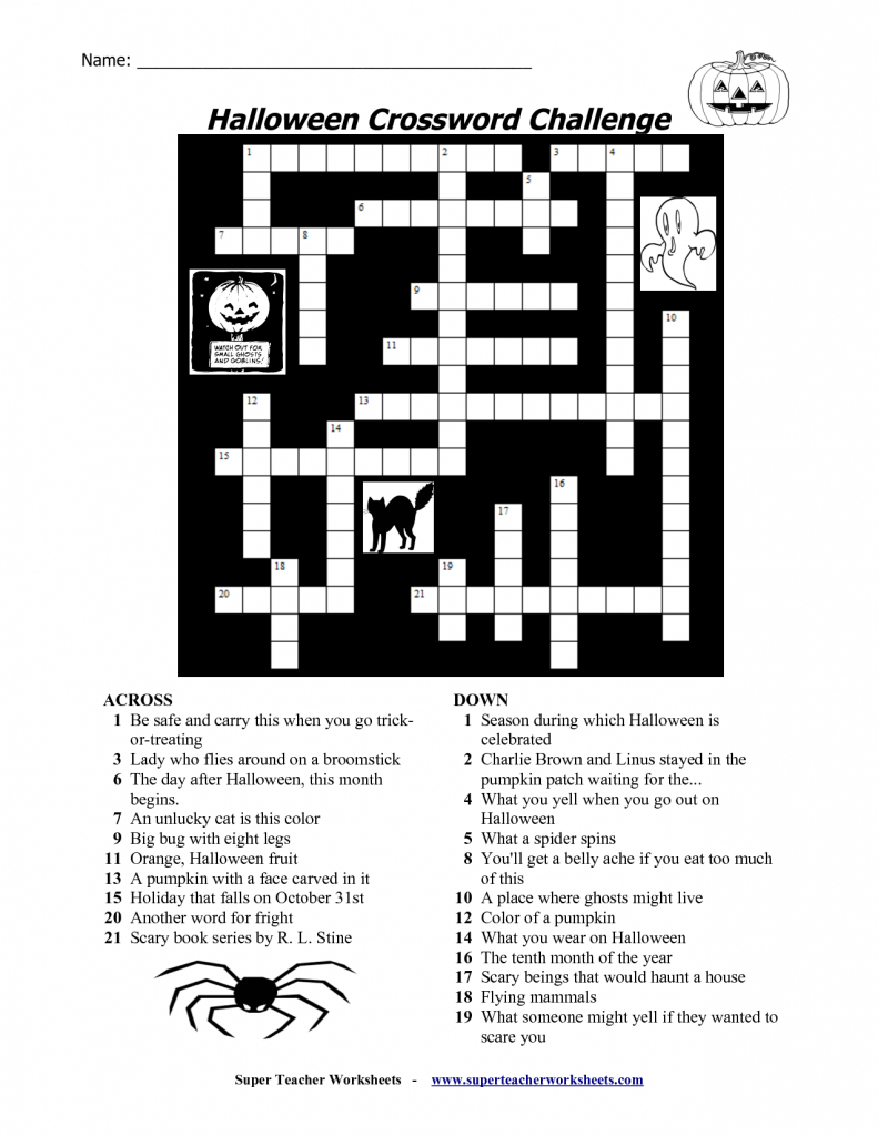 Free Printable Halloween Crosswords | Halloween | Halloween | Printable Halloween Sudoku