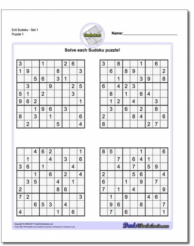 Free Printable Sudoku - Canas.bergdorfbib.co | Free Printable Tough Sudoku