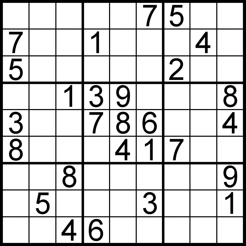Free Sudoku For Your Local Publications! – Sudoku Of The Day | Gprintable Suduko
