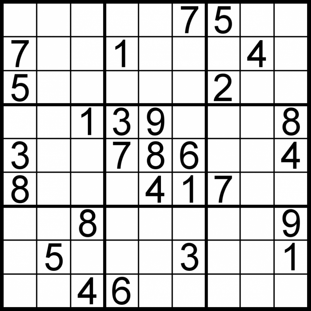 four sudoku puzzles of comfortable easy yet not very easy level