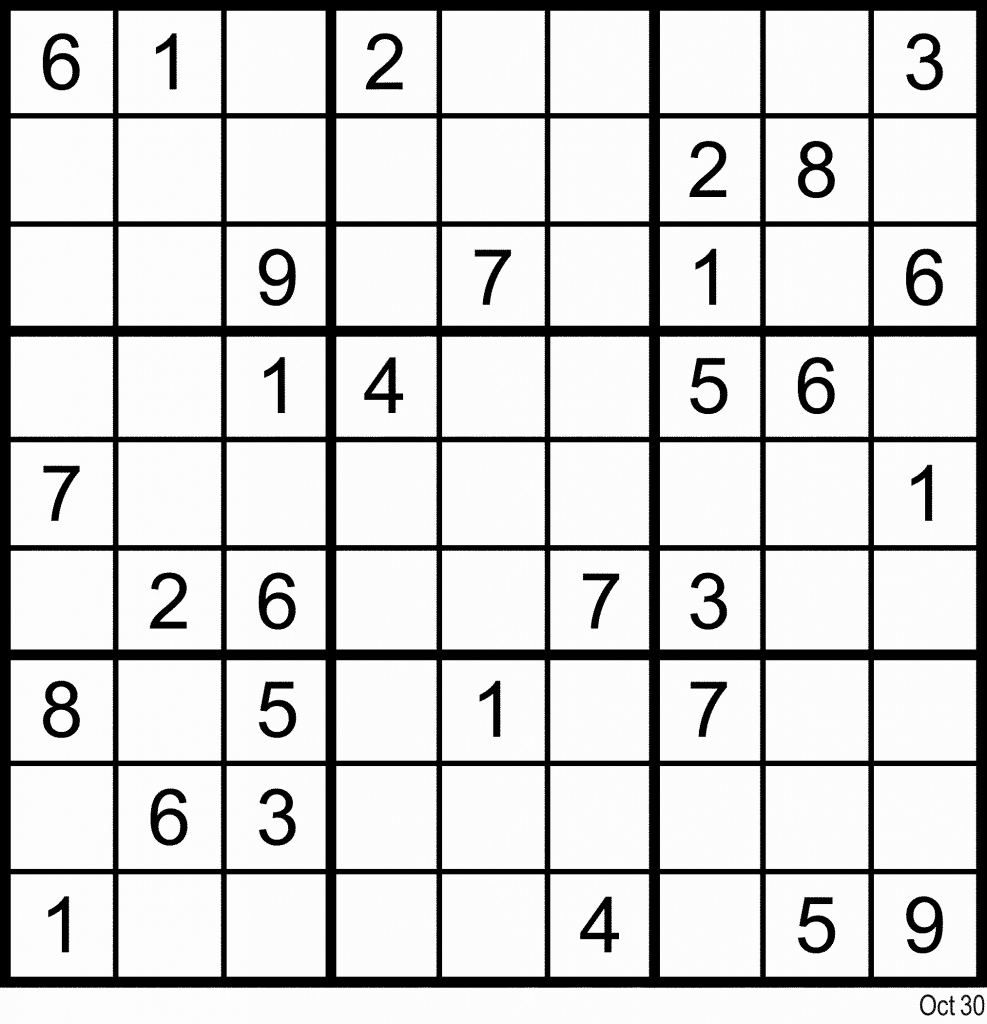 Free Sudoku Printable – Rtrs.online | Printable Sudoku For March 16 2019