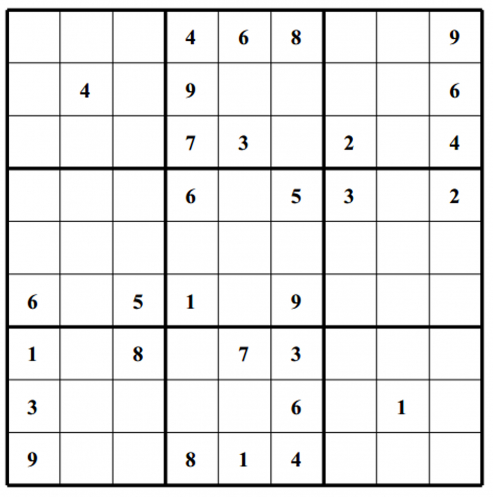 Free Sudoku Puzzle: Hard 013 | Free Sudoku Puzzles | Printable Sudoku Hard Puzzles