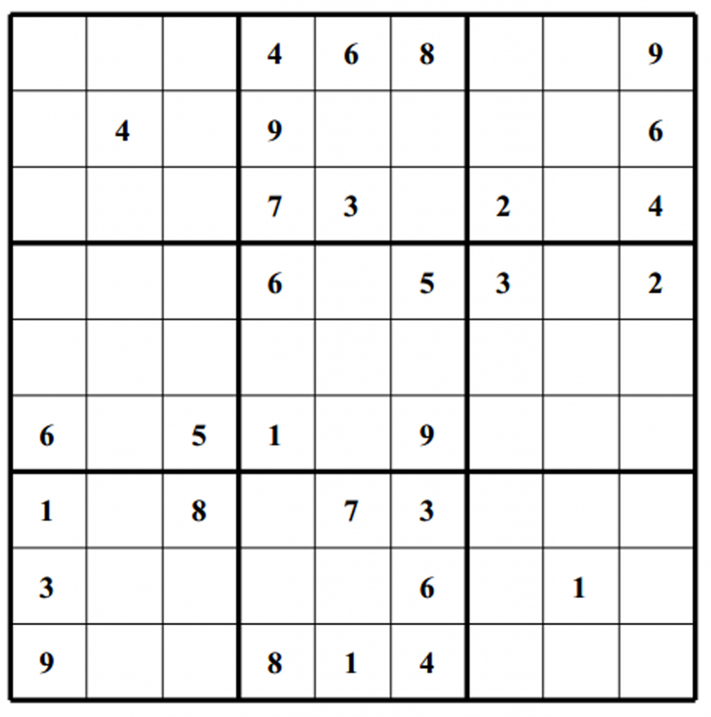 Hard Puzzle | Free Sudoku Puzzles | Printable Blank Sudoku 2 Per Page