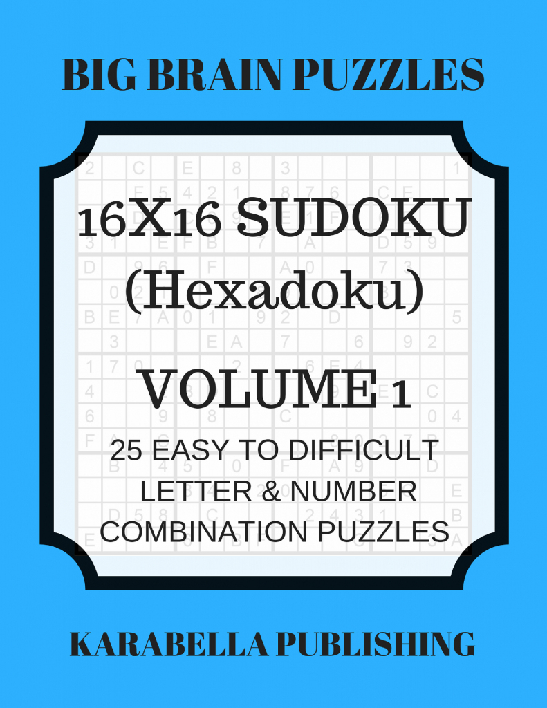 Hexadoku Sudoku 16X16 16X16 Sudoku Sudoku Print Mega | Etsy | 16X16 Sudoku Printable