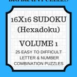 Hexadoku Sudoku 16X16 16X16 Sudoku Sudoku Print Mega | Etsy | Printable Sudoku 16*16