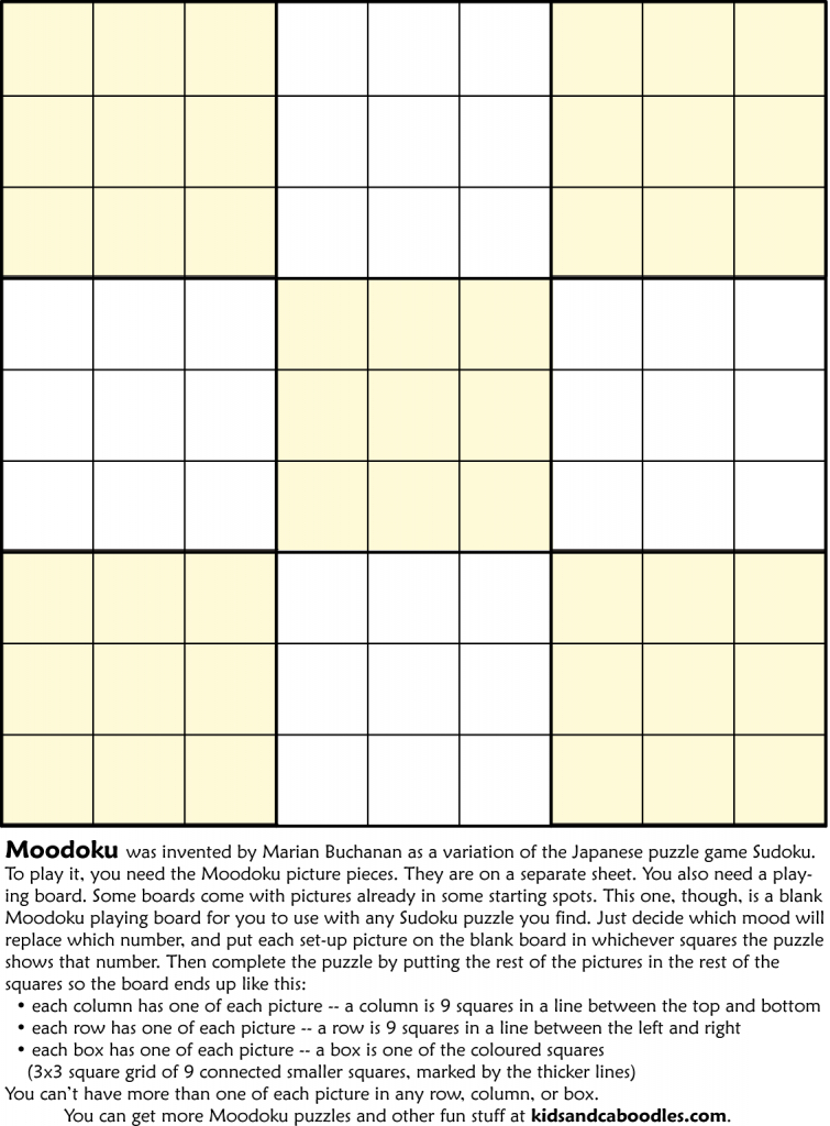 In The Mood For Sudoku? | Printable Sudoku Board