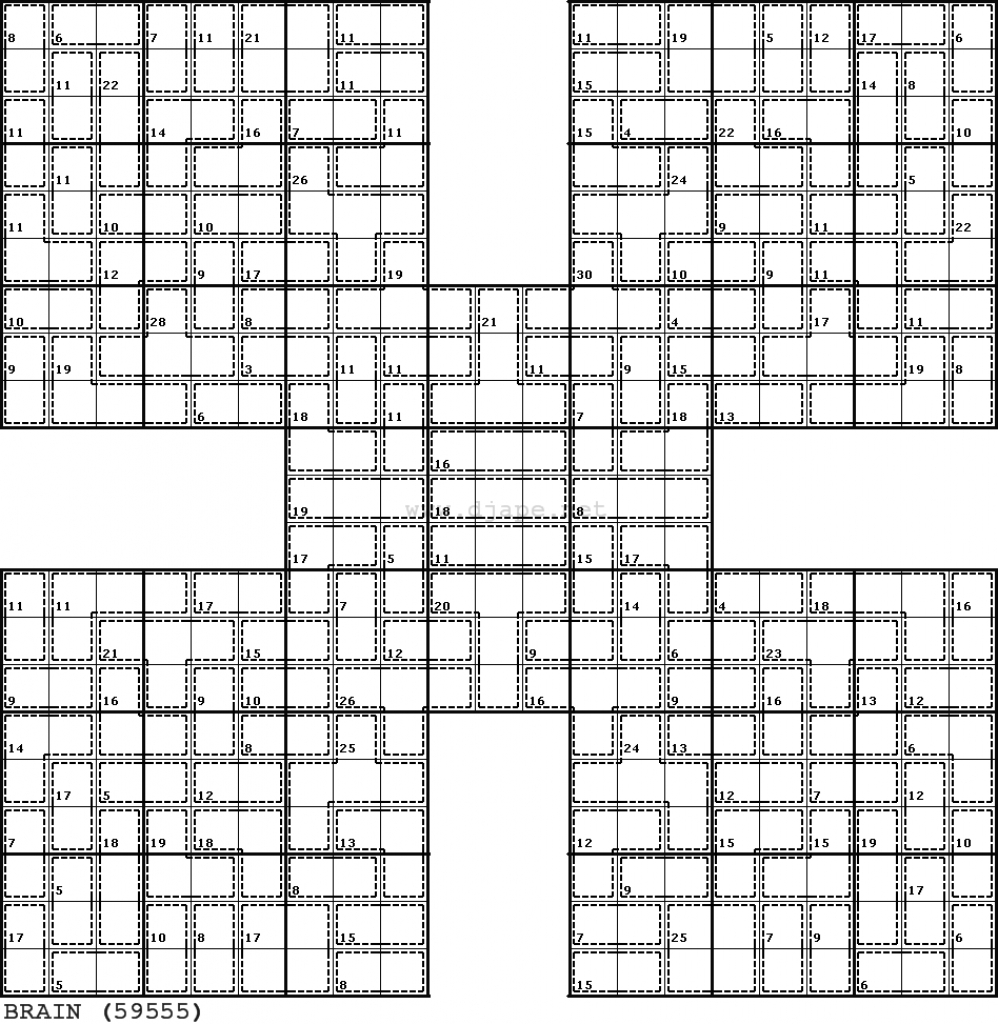 Killer Samurai Sudoku | Puzzles | Samurai, Puzzle, Challenging Puzzles | Sudoku Printable 10X10