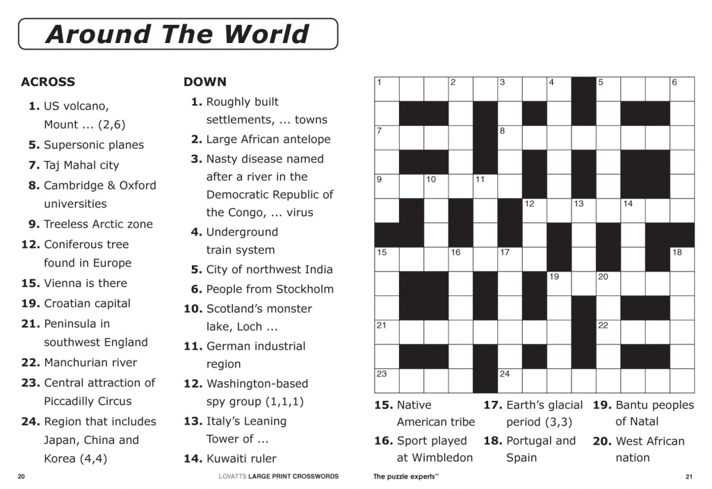 Large Print Crosswords Magazine - Lovatts Crossword Puzzles Games | Printable Sudoku Crossword