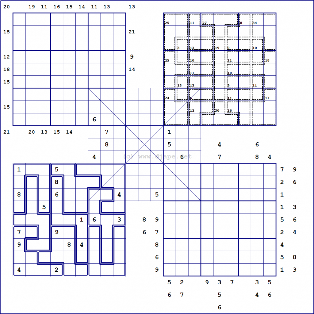 medium sudoku with dagonal shaded