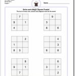 Magic Square Puzzles This Page Has 3X3, 4X4 And 5X5 Magic Square | Printable Sudoku Sum