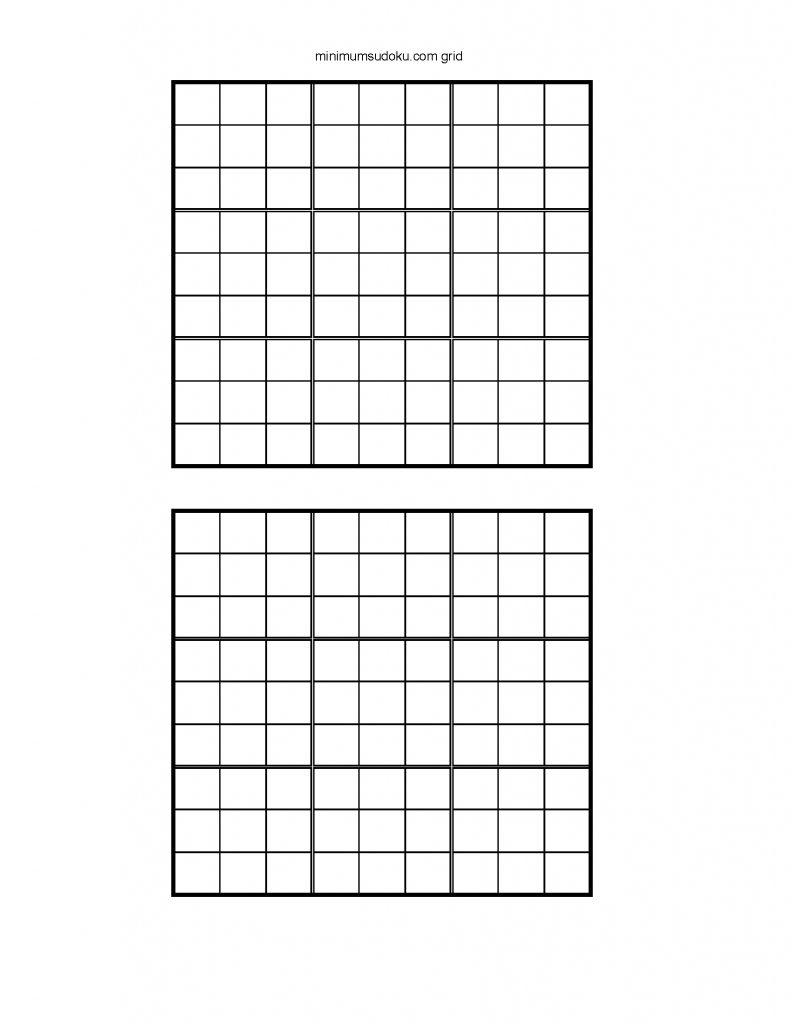 Minimum Sudoku Printable Blank Sudoku 6 Per Page Printable Sudoku Free
