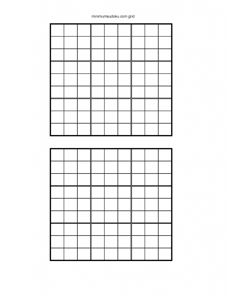 Minimum Sudoku | Printable Blank Sudoku 6 Per Page