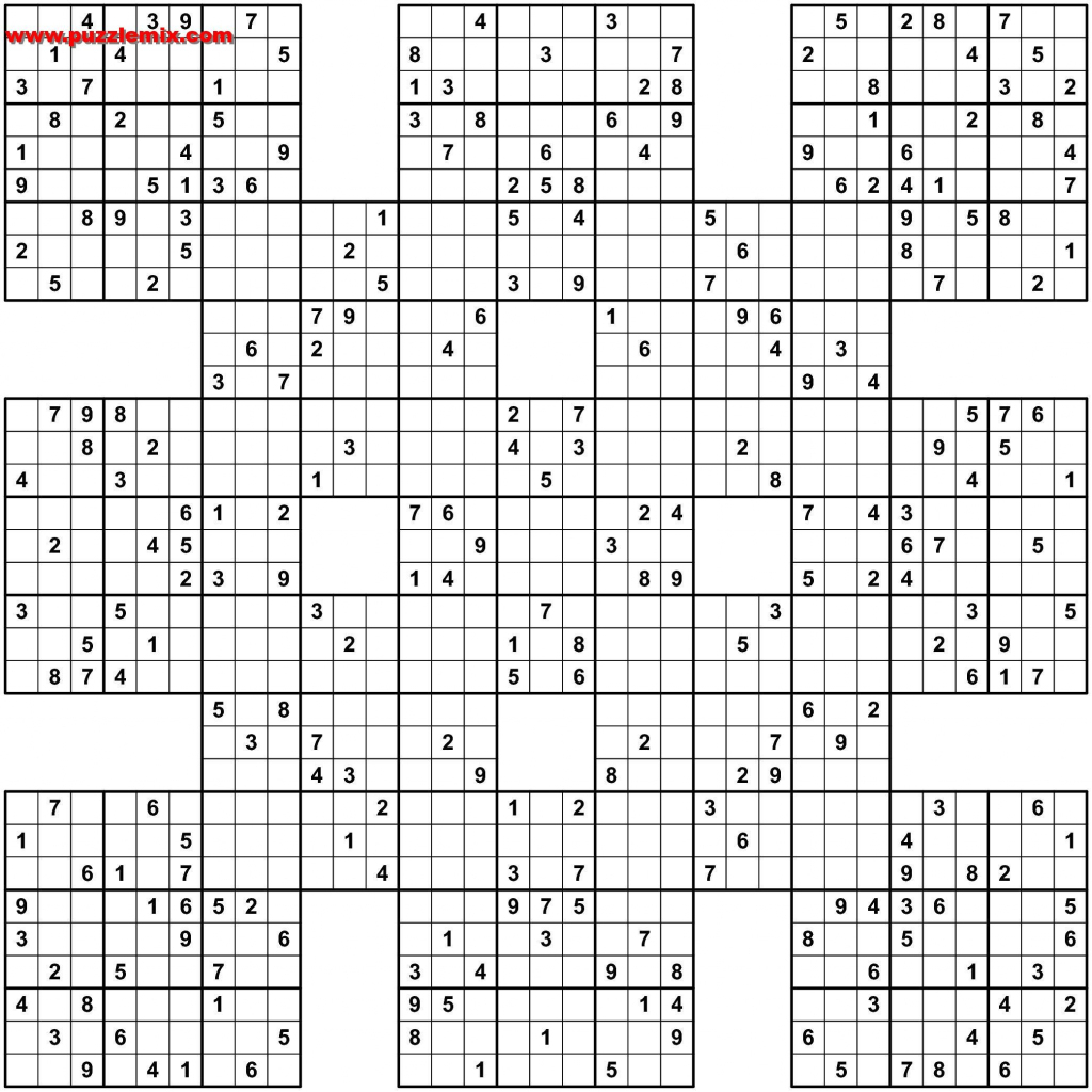 Pin Van Sh R. Op Sudoku | Pinterest - Sudoku Puzzles, Word Search En | Printable Samurai Sudoku X