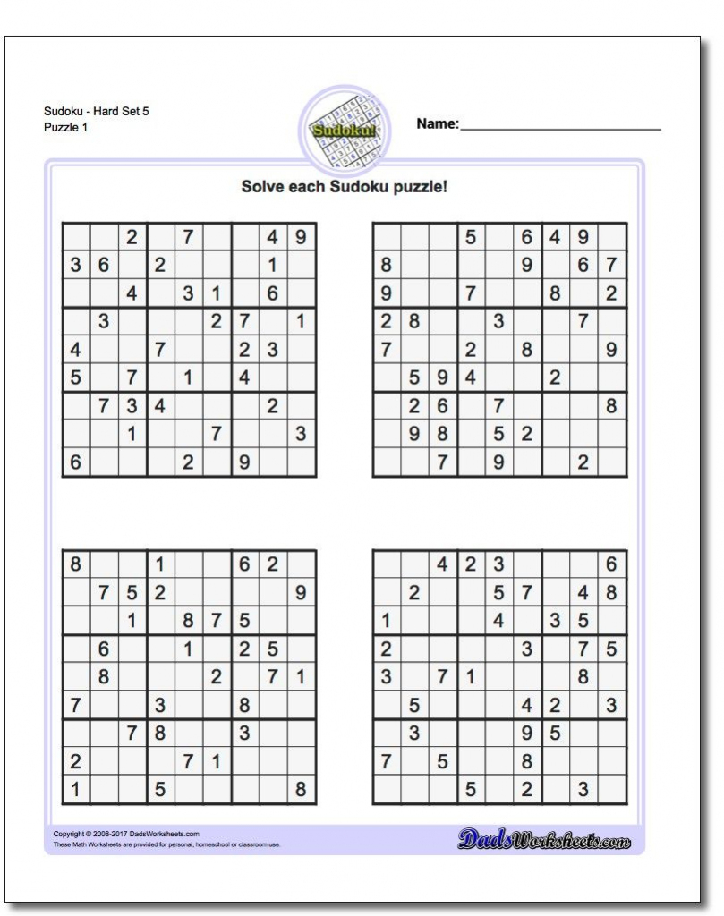 Pindadsworksheets On Math Worksheets | Sudoku Puzzles, Math | Printable Number Sudoku