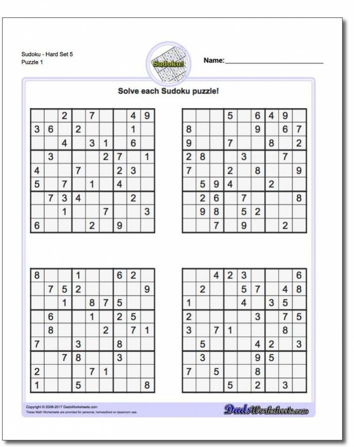 Pindadsworksheets On Math Worksheets Sudoku Puzzles, Math Printable